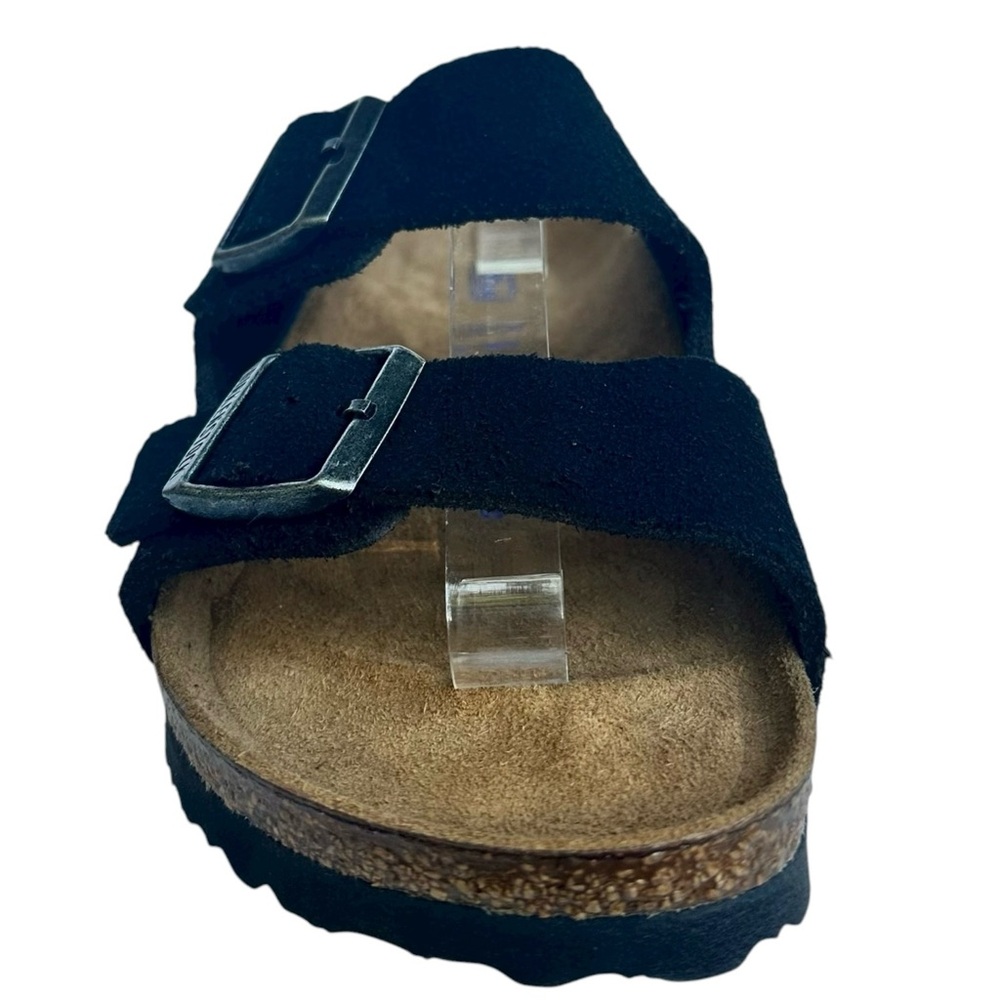 BIRKENSTOCK Arizona Soft Footbed Black Suede Leather Sandals US 8 8 1/2 A B New - Picture 2 of 16